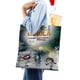thumbnail image 4 of Annie y Carola Bolso de tela con estampado de lienzo para mujer, bolsa de compras reutilizable y estética, con cremallera interior, regalo para mujer, 35 × 40 cm., 4 of 6