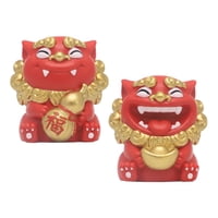 Magideal - 2 Uds Mini Estatua De León Colección De Estatuillas De León Adorno De Escritorio Estatuilla En Miniatura Para Gabinete Regalo De Recuerdo Del Festival