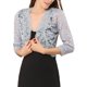 thumbnail image 1 of INSPIRE CHIC Chaquetas de Mujer Encaje Floral Cárdigan Mangas 3/4 Cubierta Transparente Superior Gris L, 1 of 7