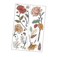 Magideal - Pegatina De Pared Con Flores Rústicas, Calcomanía Floral, Impermeable, Premium, Extraíble, Decoración Del Hogar Para Dormitorio, Guardería, Sala De Es