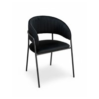 Habita2 Chile - Sitial Terciopelo Patas Negras - Negro