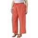 thumbnail image 4 of Agnes Orinda Pantalones Palazzo de Talla Grande para Mujer, Pliegue con Cordón, Cintura Alta Elástica, Pantalones Casuales de Pierna Ancha con Bolsillos 3X Rojo Ladrillo, 4 of 6