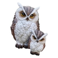 Ioensy - Estatua De Búho Escultura De Pájaro Animal Lindo Para Balcón Interior Patio Marrón