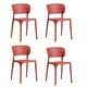 thumbnail image 1 of Pack 4 Sillas Comedor Terraza Roja Apilable PVC, 1 of 6