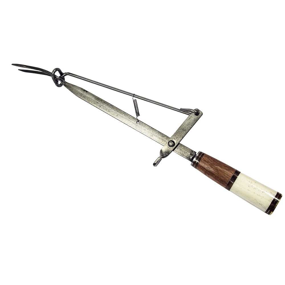 Entreparrilleros.cl - Tenedor Con Expulsador Combinado Madera Hueso