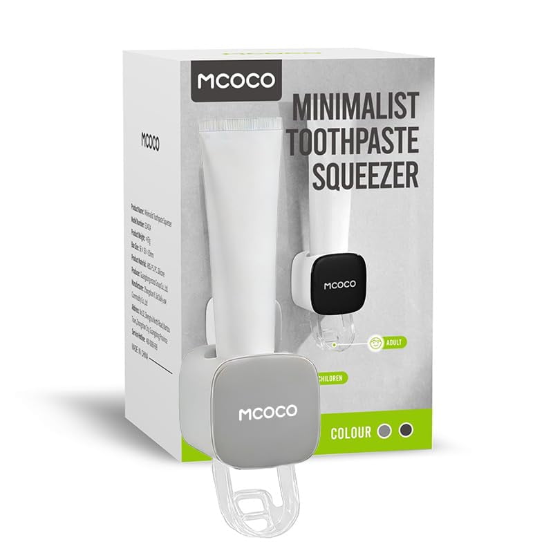 Exprimidor De Pasta De Dientes Mcoco Minimalista Montado En La Pared Negro