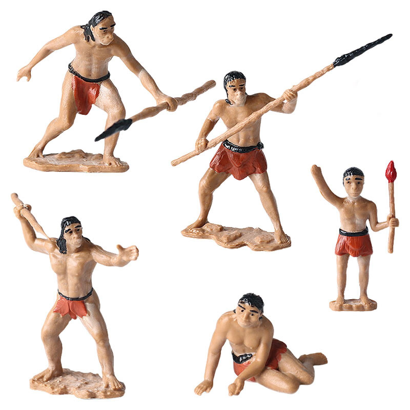 Bothyi - 5pcs Men Primitivos Figuras Miniatura Para Paisaje Mesa De Arena De Jardín