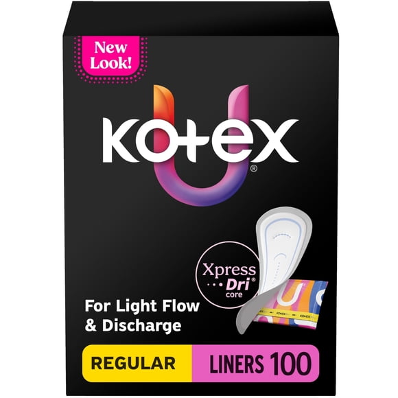 Kotex protectores diarios de absorción ligera, cobertura regular, 100 unidades