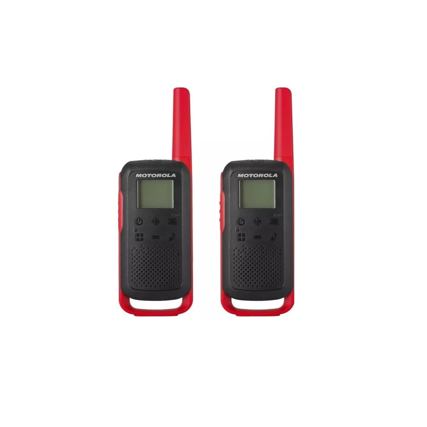 Motorola - Radio Walkie Talkie Negro Con Rojo