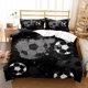 thumbnail image 2 of Black White Gray Football Graffiti Quilt Duvet Cover Set Super 3-Piece Bedding Set, 2 of 5