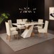 thumbnail image 2 of Comedor Vega 6 Sillas Rectangular Mdf Y Vidrio Blanco Café Claro, 2 of 9
