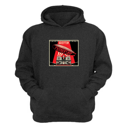 Genérico - Polerón Canguro Led Zeppelin Gris Oscuro Talla M Unisex