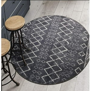 Home Fashion.Cl - Alfombra Redonda Gris 160X160 Cm Antideslizante