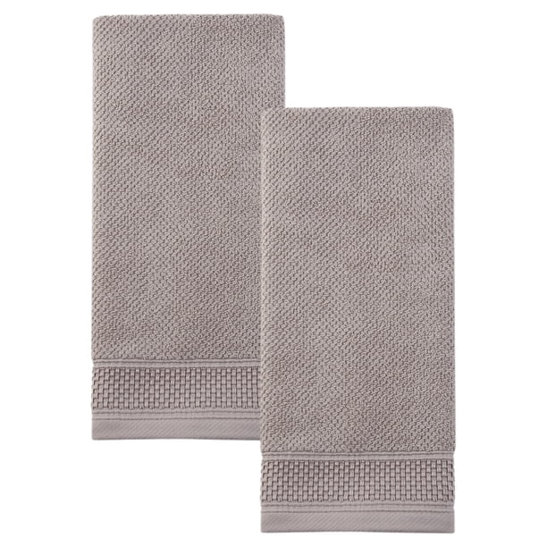 REGALWOVEN Toallas de Mano Texturizadas de Algodón Waffle, 13" x 29" Suaves Absorbentes Decorativas para Baño, Gimnasio, Spa, Hotel, Hogar Marrón 2pk