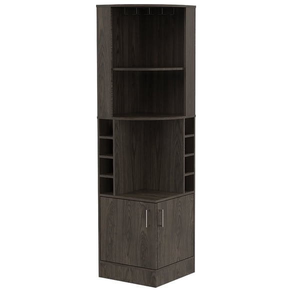 Bar Esquinero FM Cafe Oscuro con Soporte para Copas