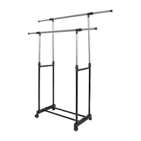 Crusec - Tendedero Alargable Largo Ajustable Con Ruedas Para Ropa