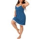 thumbnail image 4 of Agnes Orinda Women's Plus Size Escuela Colegio Pijama Encaje Tirantes Espagueti Babydoll Camisón Lencería Escote en V Camisón 2X Azul, 4 of 6