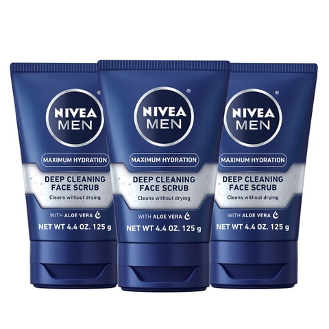 Exfoliante Facial Nivea Men De Máxima Hidratación Con Aloe Vera 130 Ml X3