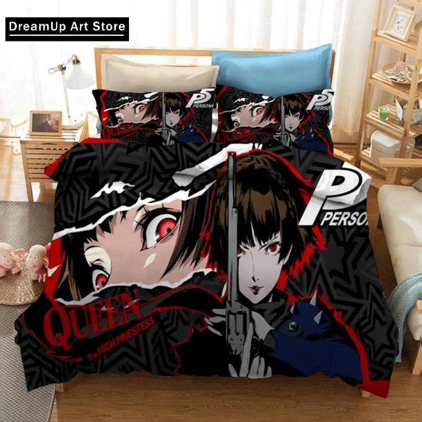 Game Persona Strikers P Bedding Set Boys Girls Duvet Cover Pillowcase Bed Adult Bedroom