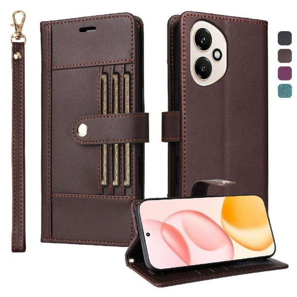 FOXDOCK Funda tipo Cartera para Honor 400 5G – Cubierta de Cuero PU con Múltiples Ranuras, Bolsillo para Efectivo y Correa de Muñeca