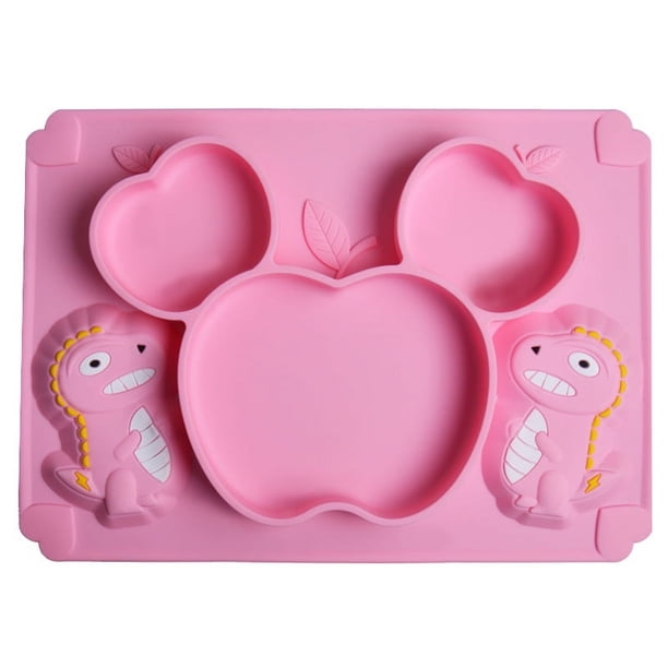 Silicone Spoon Fork Sucker Baby Food Level Children's Tableware Cartoon Silicone Bowl Silicone Dinner Plate For Mother And Baby