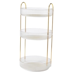 Magideal - Organizador Giratorio Tocadiscos Soporte De Exhibición Vitrinas Estante De Almacenamiento Organizador De Perfume Giratorio De 360 Degree Para Baño Armario Claro