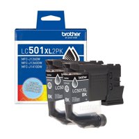 Cartuchos De Tinta Brother Lc501Xl2Pk Originales De Alto Rendimiento, Color Negro