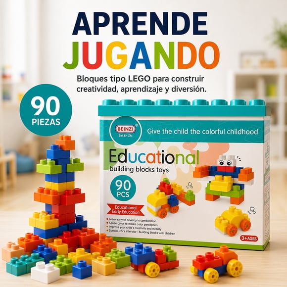 BEINZI 90 Piezas con Contenedor para Niños 3+