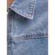 thumbnail image 5 of INSPIRE CHIC Chaqueta de Mezclilla Recortada con Cremallera para Mujer, Manga Larga, Estilo Bomber de Motocicleta, 2XL Azul Claro, 5 of 6