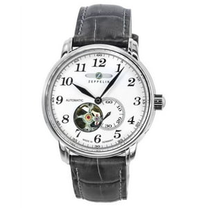 Reloj Zeppelin Lz127 Graf Leather Strap White Open Heart Dial Automatic 76661 Men'S Watch