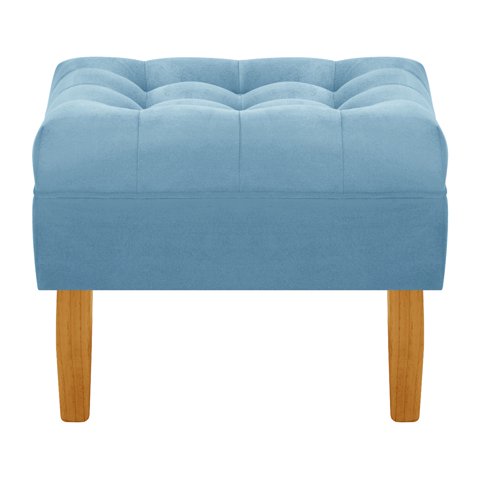 Bodevir - Pouf Wood 1C Felpa 04 Azul Petroleo