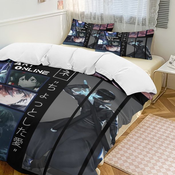 Sword Art Online Anime Home Bed 3-piece Set Classic Japanese Anime Polyester Wash Student Dormitory Set