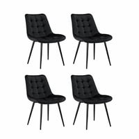 Vitelio - Pack De 4 Silla Comedor Tercio Roma Patas Negras - Negras