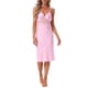 thumbnail image 2 of INSPIRE CHIC Camisón de Satén para Mujer Elegante con Encaje Transparente y Tirantes Ajustables XL Rosa, 2 of 6
