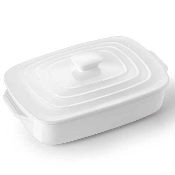 Fuente para Cazuela Lareina 4 qt Blanca con Tapa