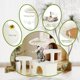thumbnail image 2 of Cat Tree Tower Simple Deluxe de 54 pulgadas con hamaca y juguete, color beige, 2 of 4