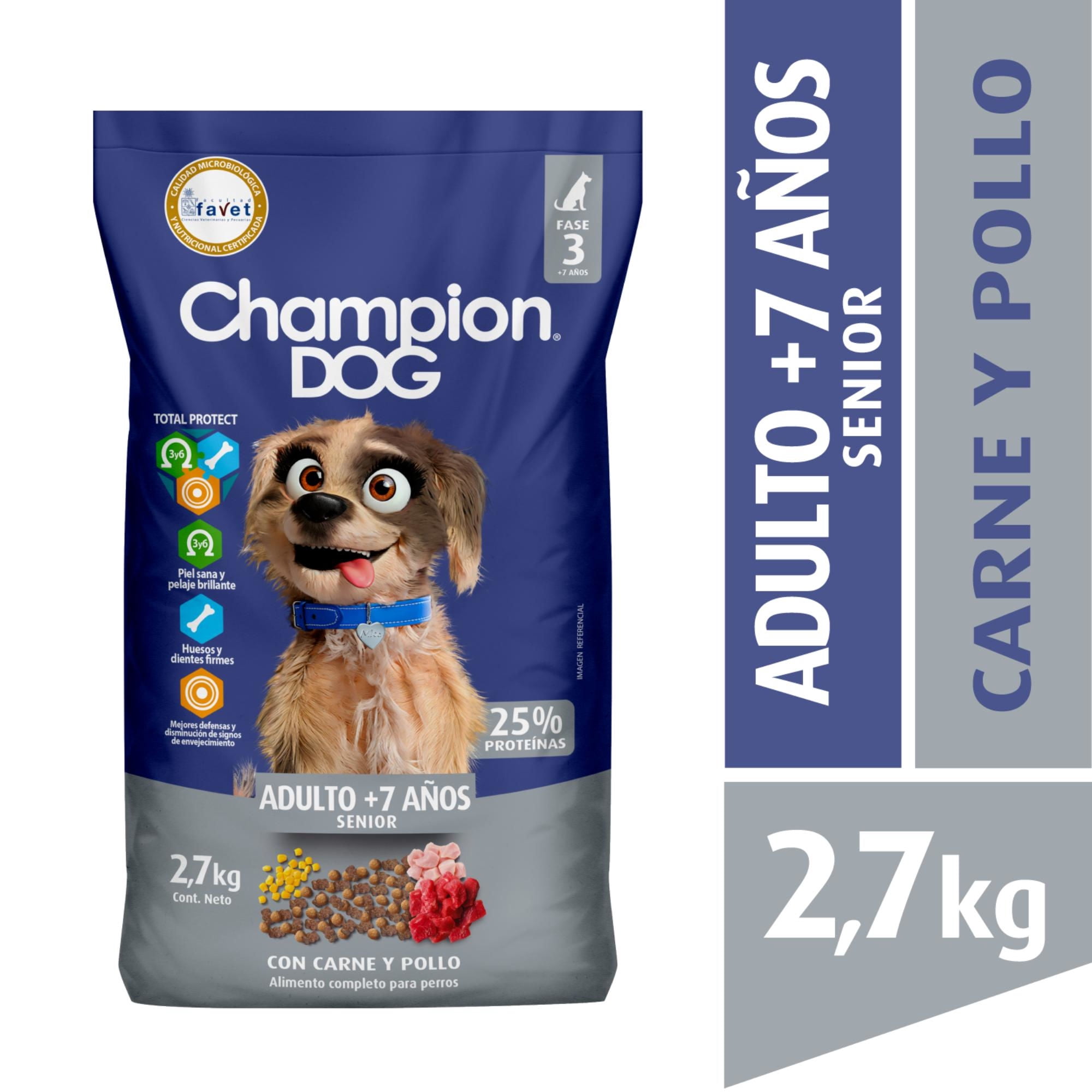 Alimento Seco Perro Senior Carne Bolsa 2,7 kg Champion Dog