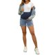 thumbnail image 2 of INSPIRE CHIC Pantalones Cortos de Maternidad de Mezclilla para Mujer Ajustables de Cintura Alta de Verano Casual con Bolsillos Jeans de Embarazo S Azul, 2 of 6