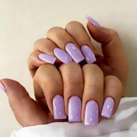 Press On Nails Joyvvew, Morado Claro, Cuadrado Medio, Lila