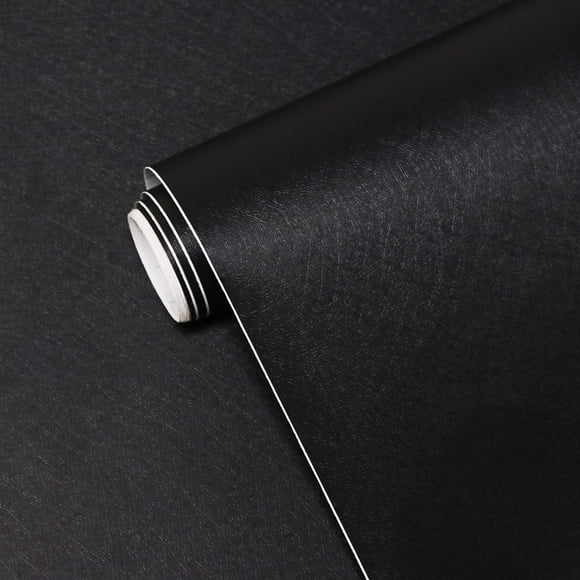 Papel tapiz negro de vinilo autoadhesivo Yasinet 45x1000 cm