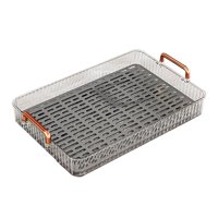 Magideal - Bandeja De Servicio Con Asas, Bandeja De Drenaje, Soporte Para Alimentos, Bandeja De Postre De Estilo, Bandeja De Joyería Para Tocador, Sala De Estar , Blanco Grande