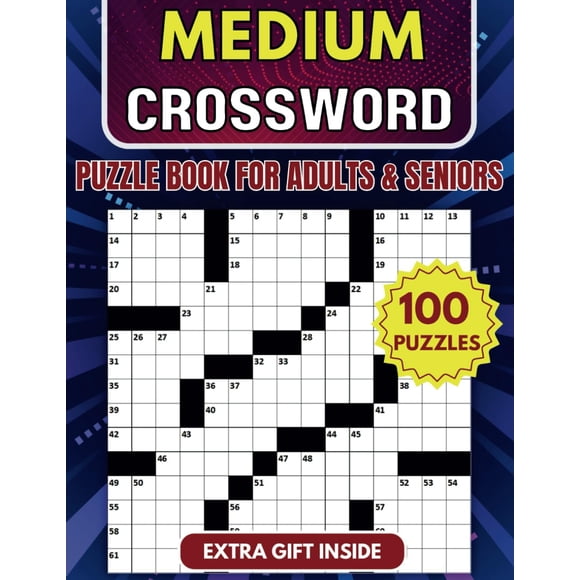 Medium Crossword Puzzle Book For Adults and Seniors - 100 Puzzles: Engaging Challenges to Boost Your Focus and Keep Your Eyes Relaxed for Hours of Fun