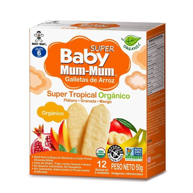 Galletas De Arroz Orgánica Tropical 50 g Baby Mum-Mum