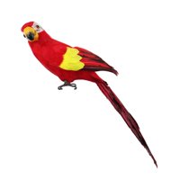 Magideal - Loro Emplumado, Pájaro Artificial, Pájaro De Espuma Realista Con Modelo De Loro De Pájaro De Garra, Loro De Simulación, Para Césped De Paisaje De Boda Rojo