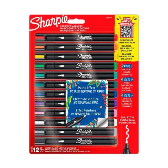 SHARPIE ACRYLIC PUNTA BALA X12