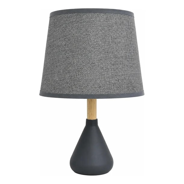 Lampara De Velador Lampara De Mesa Madera Y Metalizado gris 1