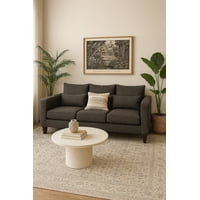 Casa Wow Deco - Sofá 3 Cuerpos Lagna Gris Oscuro Tela – Confort Y Estilo Para Tu Hogar