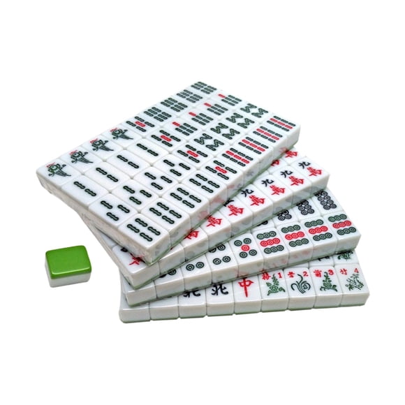 Travel Mahjong 144 Tiles Mahjong Juego De Mesa Ligero Para Juego Familiar Blanco