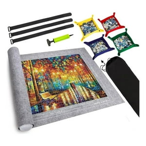 Genérica - Mat Para Puzzles 120X80Cm Grande Con Inflador. Gris. Regalos Para Niños