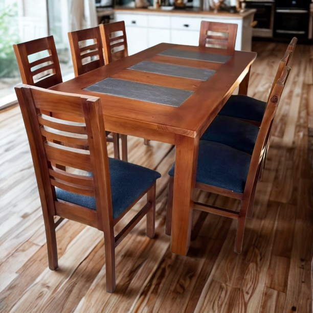 Koliat - Jgo Comedor Elegant 8s Nogal Ceramica Beige